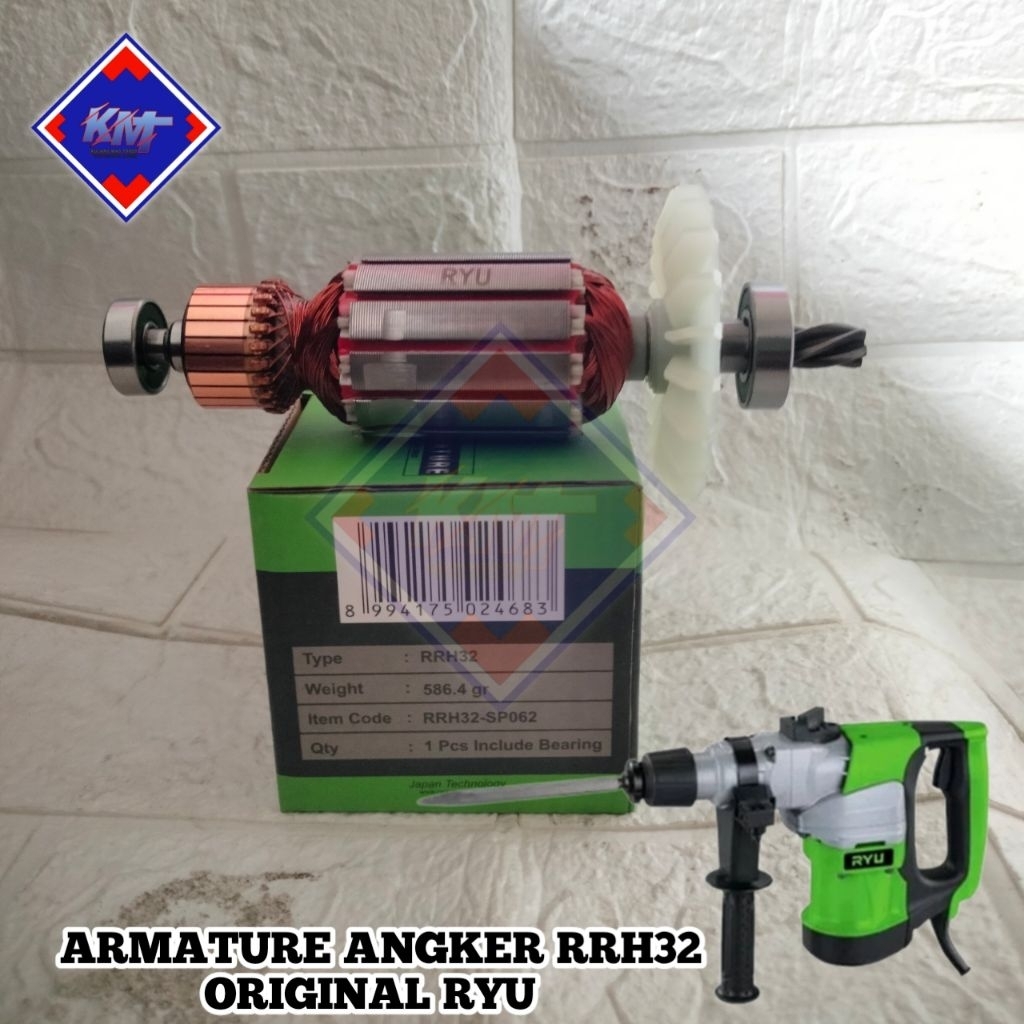 ARMATURE RYU RRH32 MESIN DEMOLITION HAMMER DRILL RYU RRH 32 ROTOR ANGKER RRH32 ORI