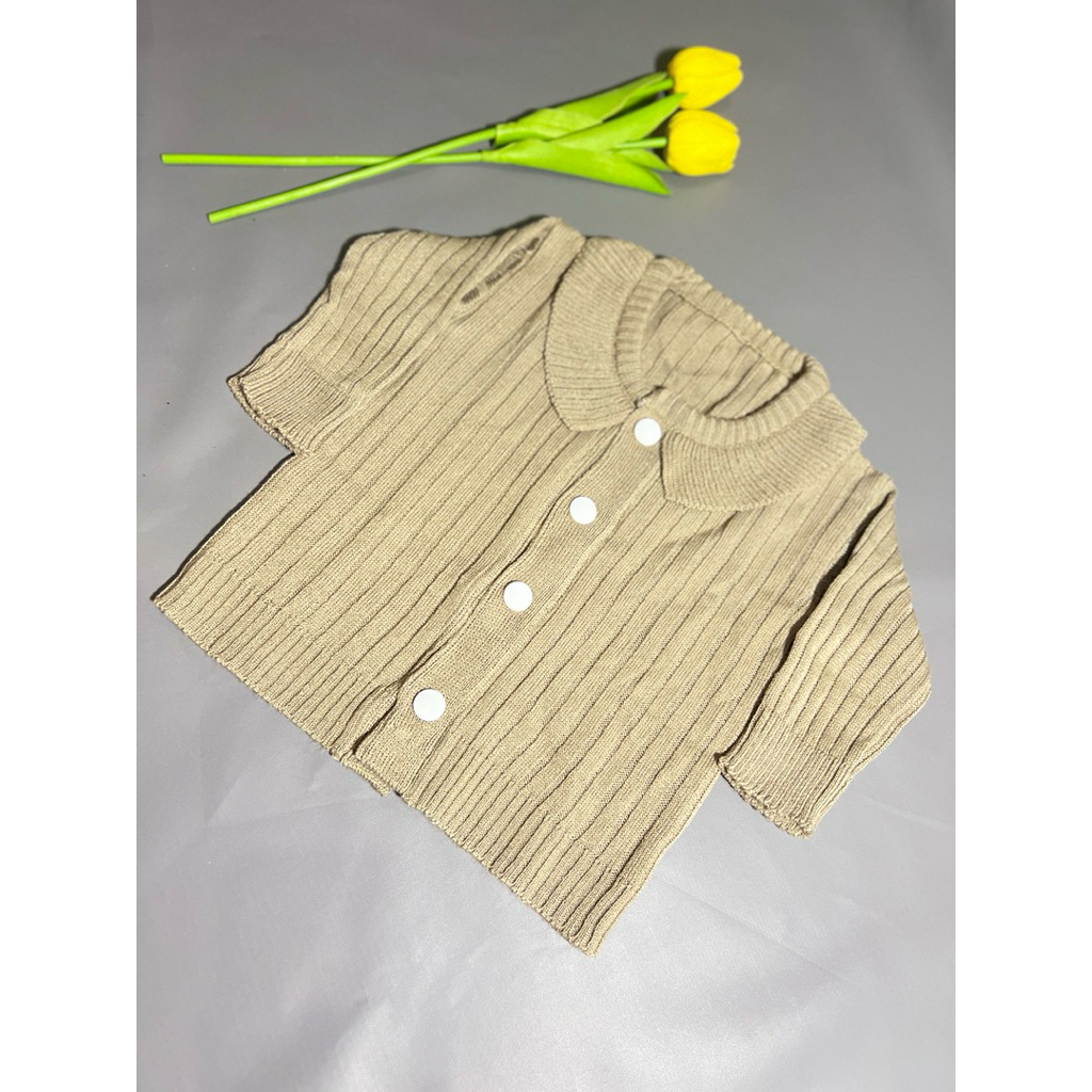 CARDIGAN RAJUT ANAK KERAH RENDA BAHAN RAJUT TEBAL ADEM