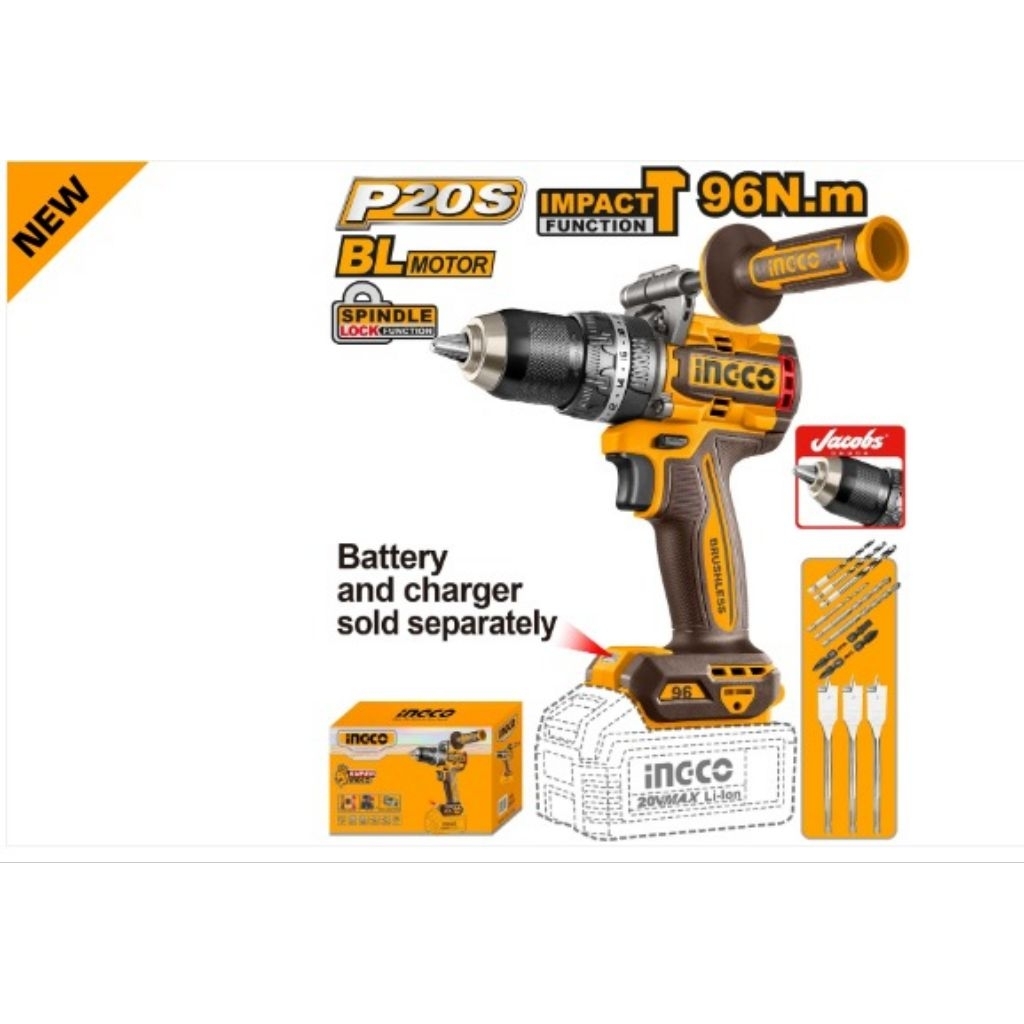 MESIN BOR IMPACT CORDLESS 96NM UNIT ONLY INGCO