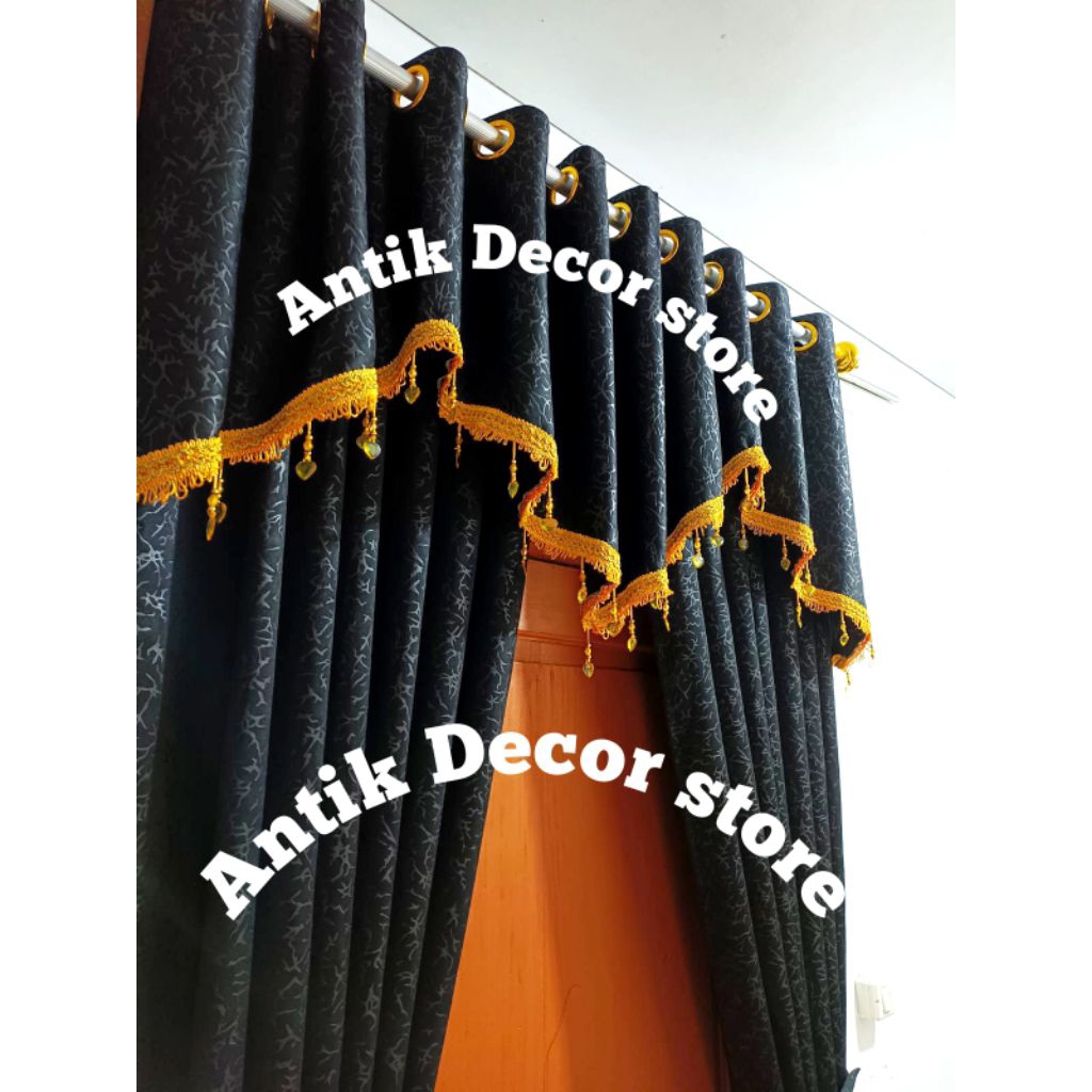 Tirai pintu kamar/gordeng poni 1set gorden jendela ruang tamu gordyn terbaru termurah gorden poni se