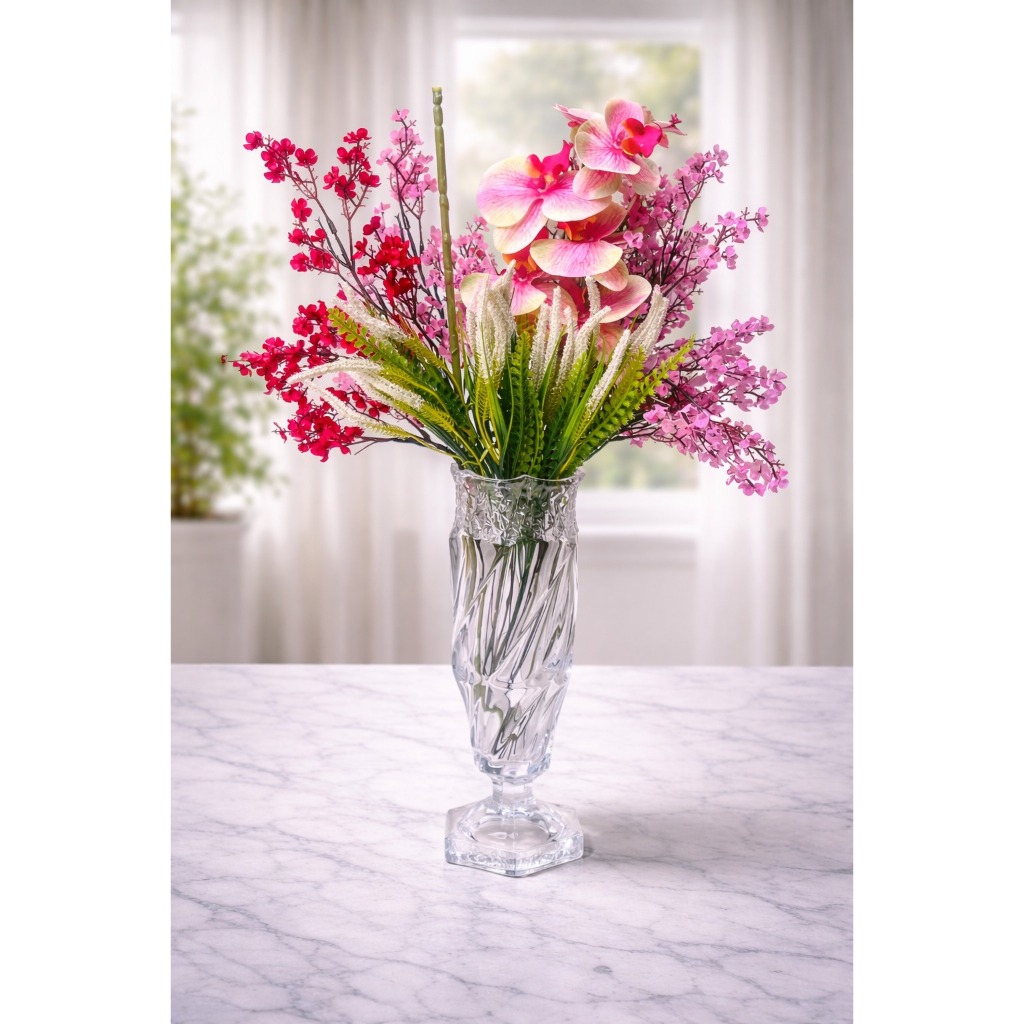 Vas Kaca Bening Tinggi Besar-Vas Wedding Decoration-Vas Bunga Besar-Vas Kaca Tabung- Vas Kaca Krysta