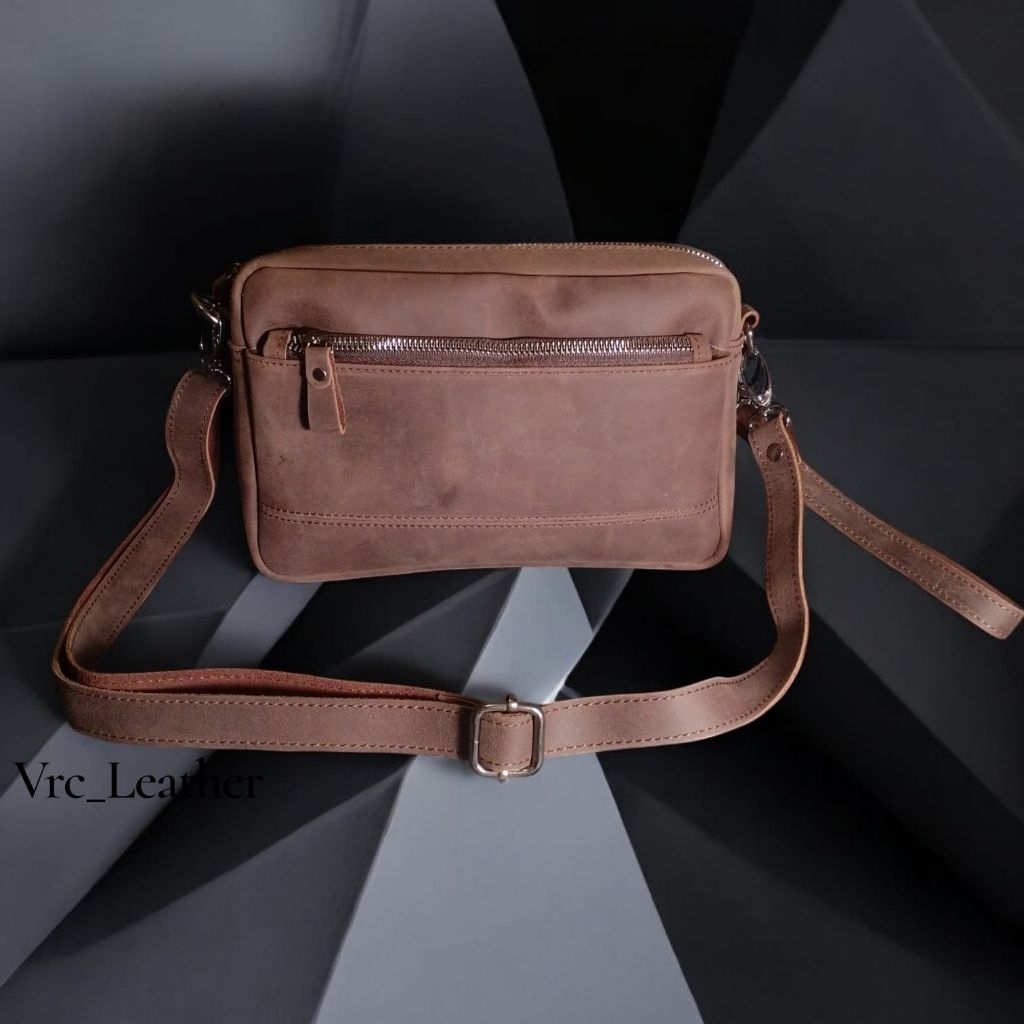 Handbag Tas Selempang Multifungsi Pria Wanita Kulit Asli Crazy Horse