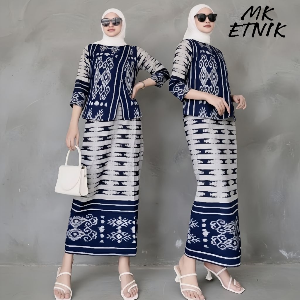 setelan one set tenun kondangan - setelan etnik kekinian - baju kondangan wanita
