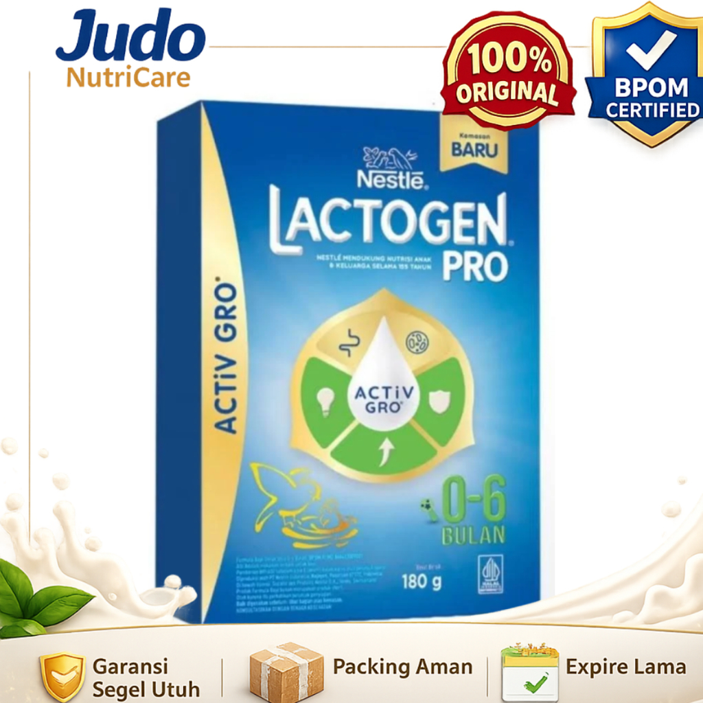 Lactogen Pro 0–6 Bulan 180 gr Susu Bayi Nutrisi Lengkap Kemasan Baru