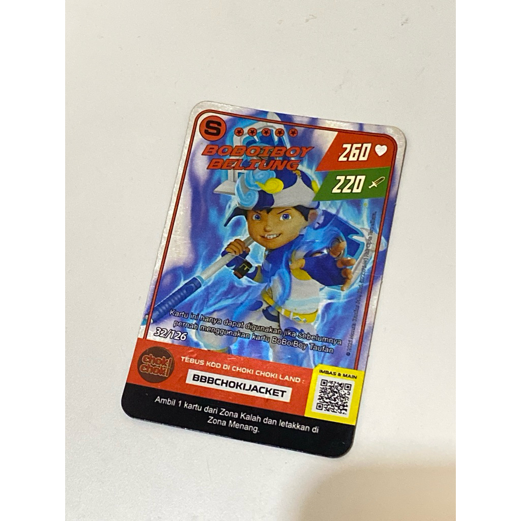 Kartu Boboiboy Galaxy Hologram Choki Choki