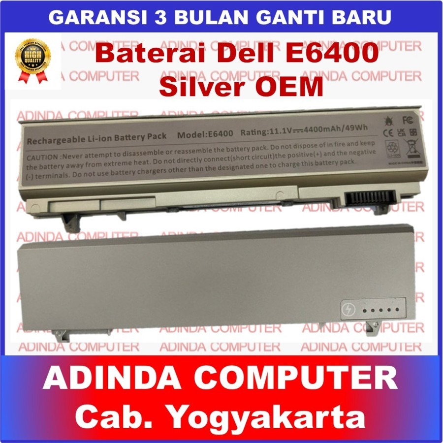 Baterai Dell Latitude E6400 E6400ATG E6400XFR E8400 Silver