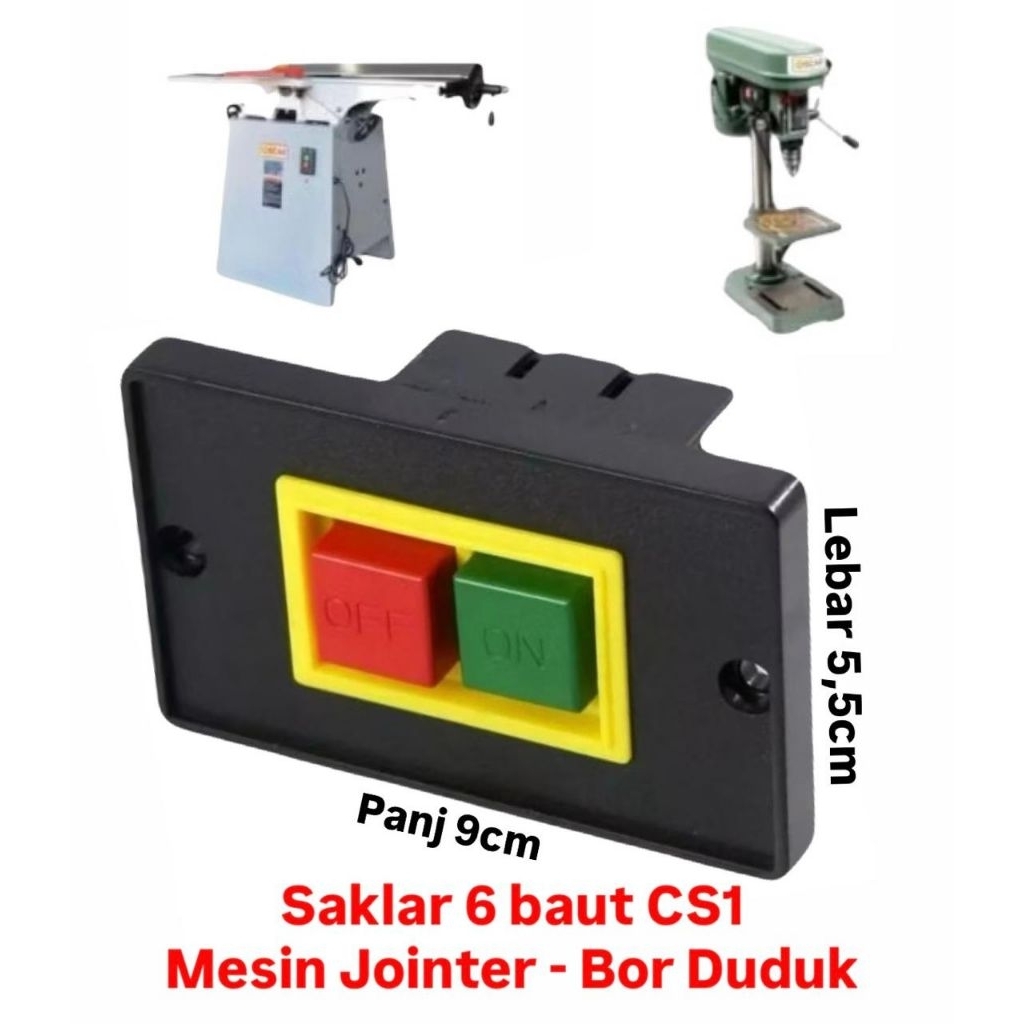 BULL Saklar On Off CS1 6 Baut untuk Mesin Jointer - Bor Duduk - gerinda duduk