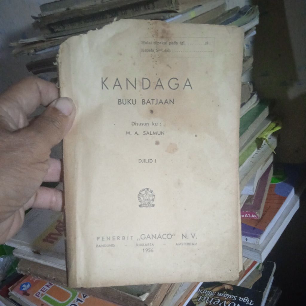 buku Kandaga buku Batjaan Basa Sunda, buku original Edjaan lama tahun 1956