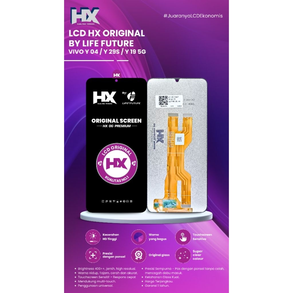 LCD HX Original Vivo Y04 / Y29s / Y19 5G – HX OG Premium by Life Future