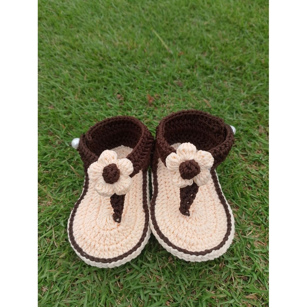 sepatu bayi SANDAL RAJUT untuk bayi cewek umur 0 - 1 tahun