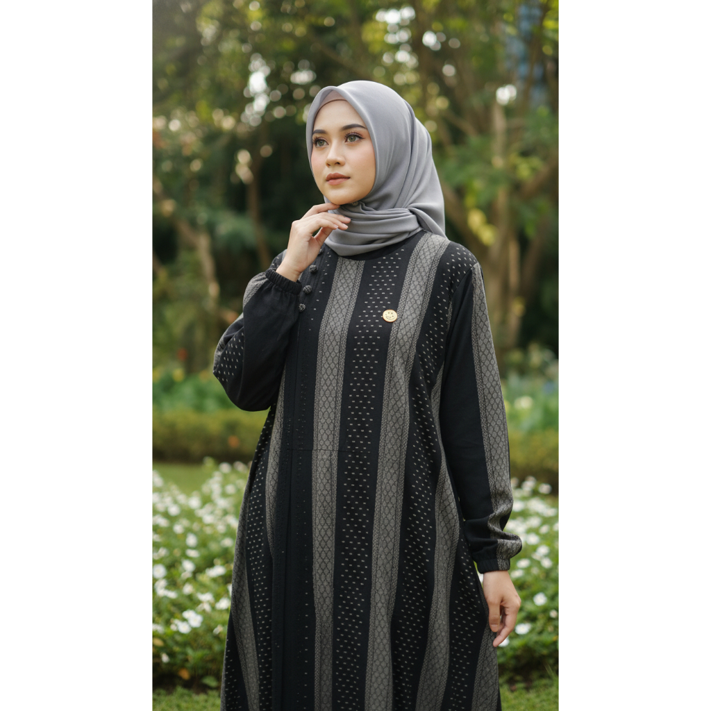 Akfa Gamis Salur - Gamis Salur Premium - Gamis Kombinasi - Gamis Seragam - Baju Muslim - Gamis Belah