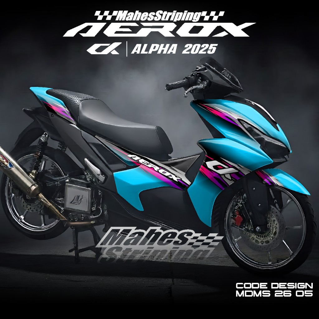 Mahes Striping - COD Decal Sticker Aerox Alpha Cyber City Full Body - Stiker Aksesoris Aerox Alpha T