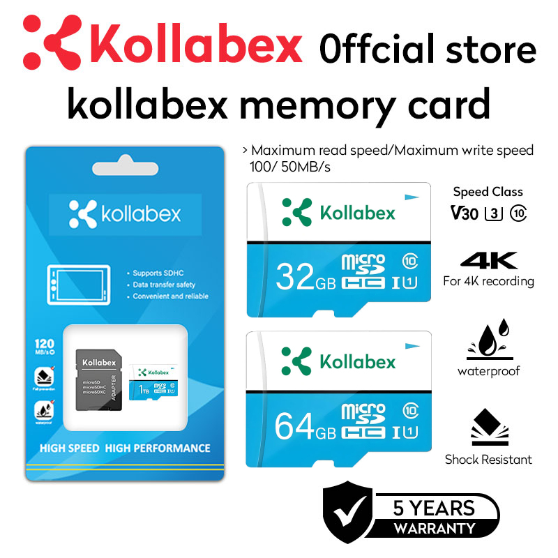 Kollabex Memory card Kartu Memori 1TB 512GB 256GB 128GB Class 10 High Speed TF Card untuk CCTV/HP/Ka