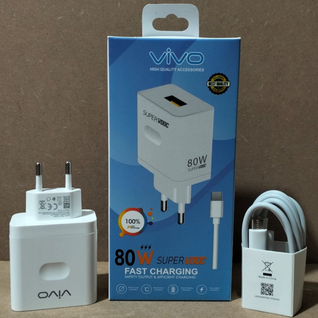 ( GROSIR ) CHARGER VIVO 80W SUPER VOOC TC Charger Casan Vivo 80W Super Vooc