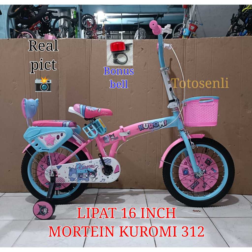 sepeda anak lipat 16 inch sanrio kuromi 312 sepeda anak lipat 16 inch sanrio kuromi 312 by pmb