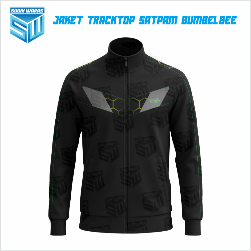 SUGIH WARAS Jaket GRAB Pria Tracktop Sporty Casual Hitam GRAB , OJOL , OJEK ONLINE , JAKET HIJAU