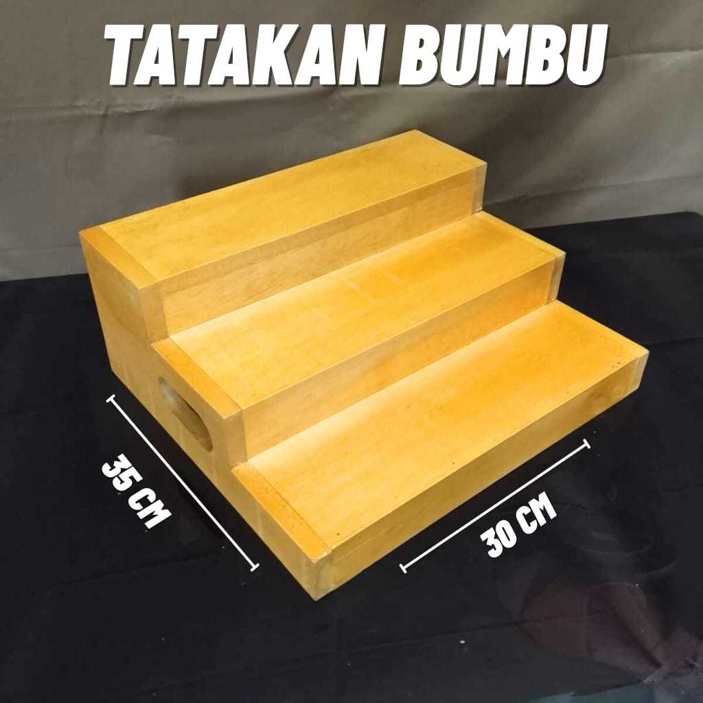 Tatakan Bumbu Bahan Kayu Rak Dapur Mini Minimalis Tempat Simpan Bumbu Serbaguna