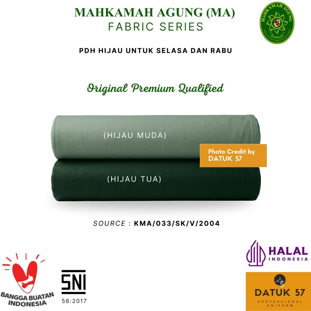 [KAIN] Datuk57 Premium : Seragam Atasan Bawahan MA Kemeja PDH Mahkamah Agung Pengadilan Negeri Pria 