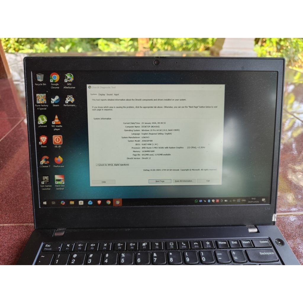 LAPTOP THINKPAD L14 G2 RYZEN 5 5650U 16 GB RAM 512GB SSD