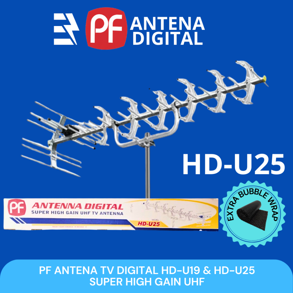 PF Antena TV Digital HD U19 U25 Super High Gain UHF