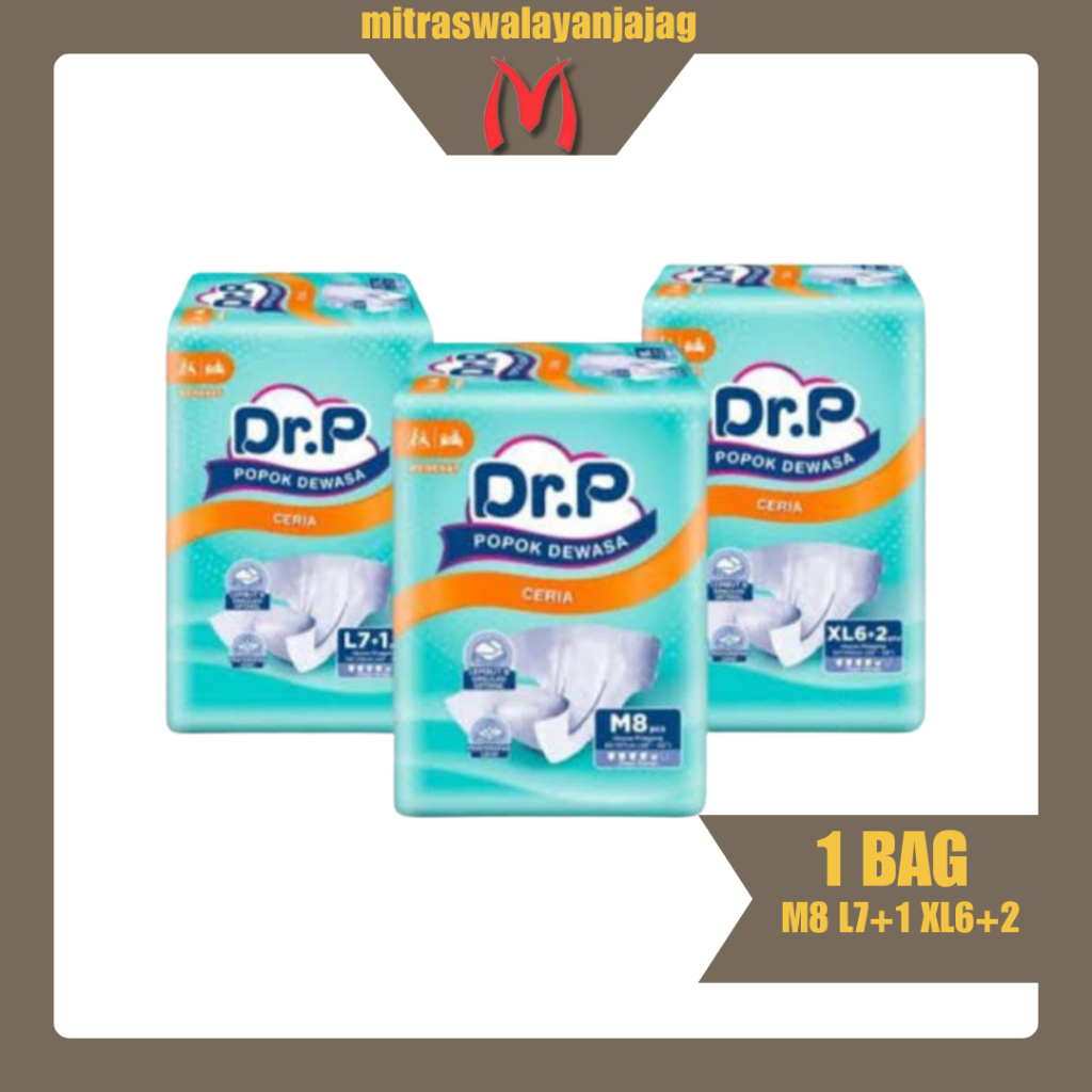 Dr.P Ceria Popok Dewasa 2x Absorb  M8 L7+1 XL6+2