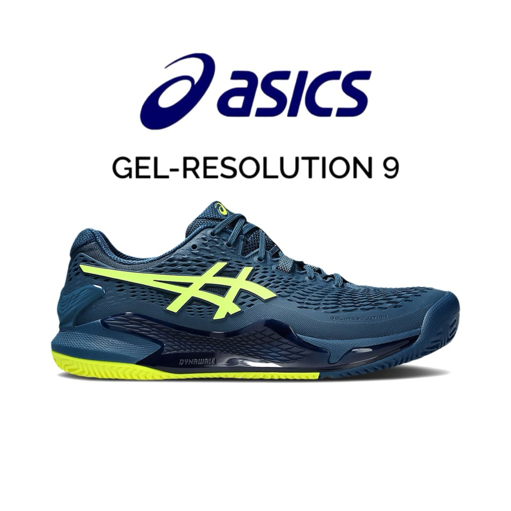 Sepatu Tenis/Padel Asics Gell Resolution 9 Mako Blue/Safety Yellow