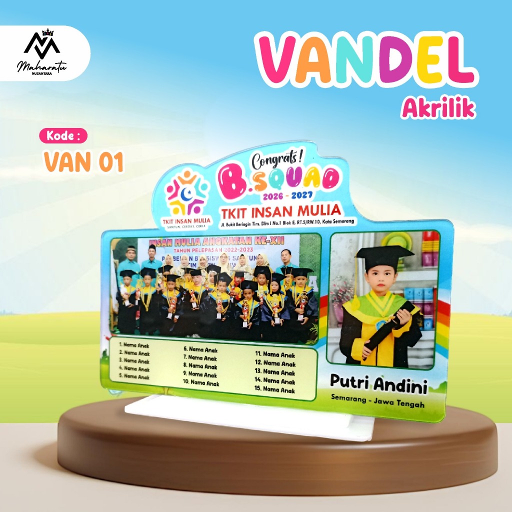 Vandel Akrilik Custom Stiker Foto Wisuda Bahan Akrilik Maharatu Nusantara
