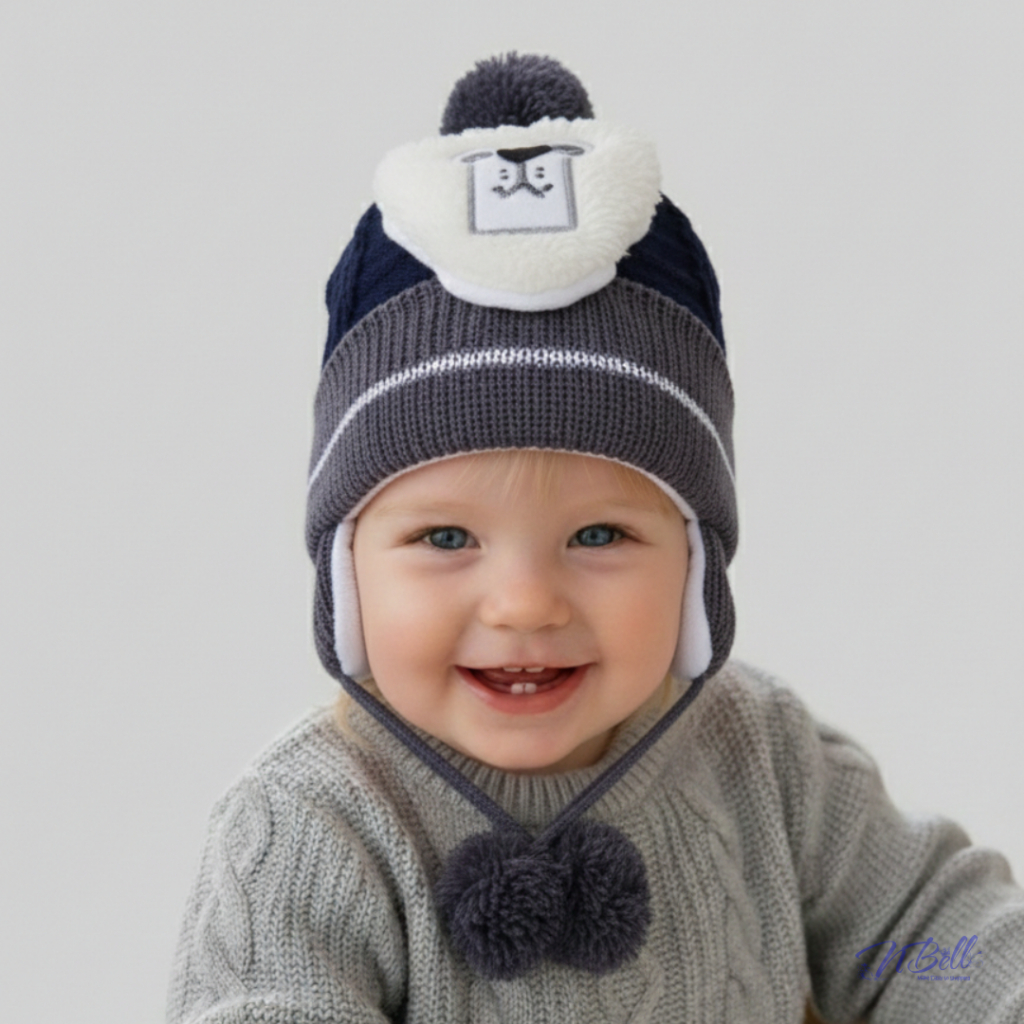 Kupluk Bayi Karakter Hewan Lucu Pom pom Anak Model Domba Topi Laki laki dan Perempuan