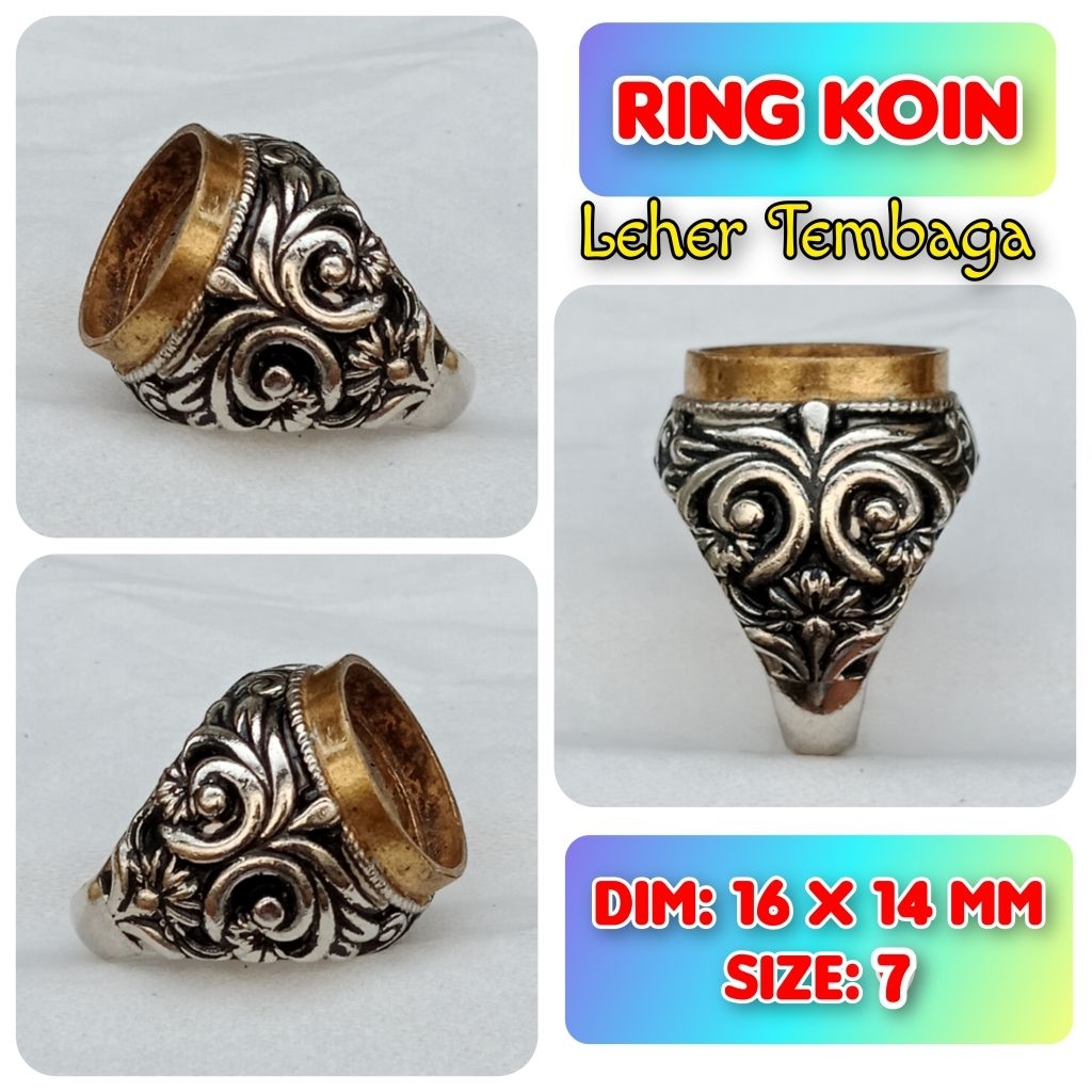 Cincin Emban Batu Akik dan Permata Alpaka Super Leher Tembaga.20
