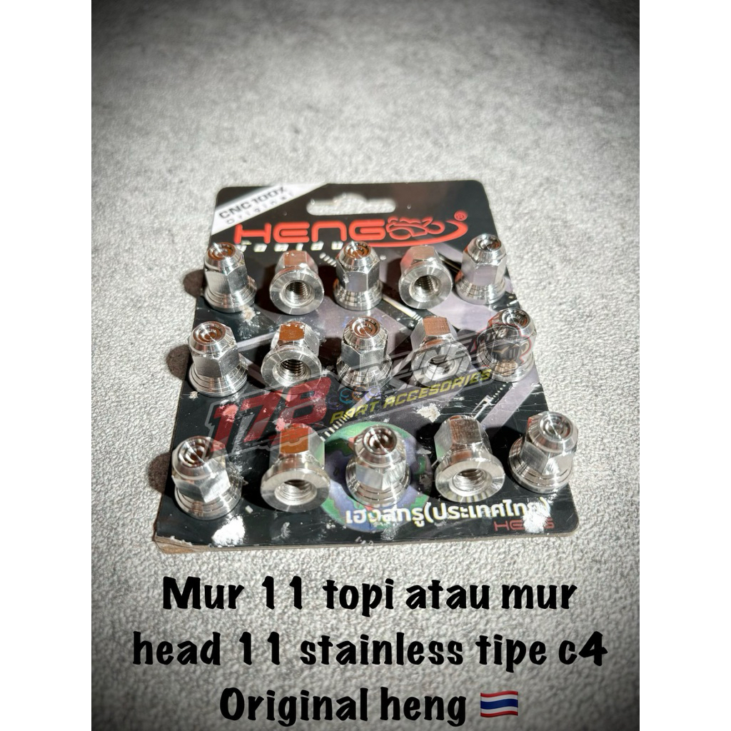 mur 11 topi atau mur hed 11 stainless tipe c4 original heng