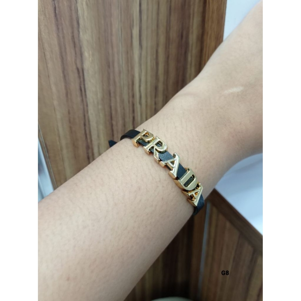 Gelang kulit kombinasi titanium