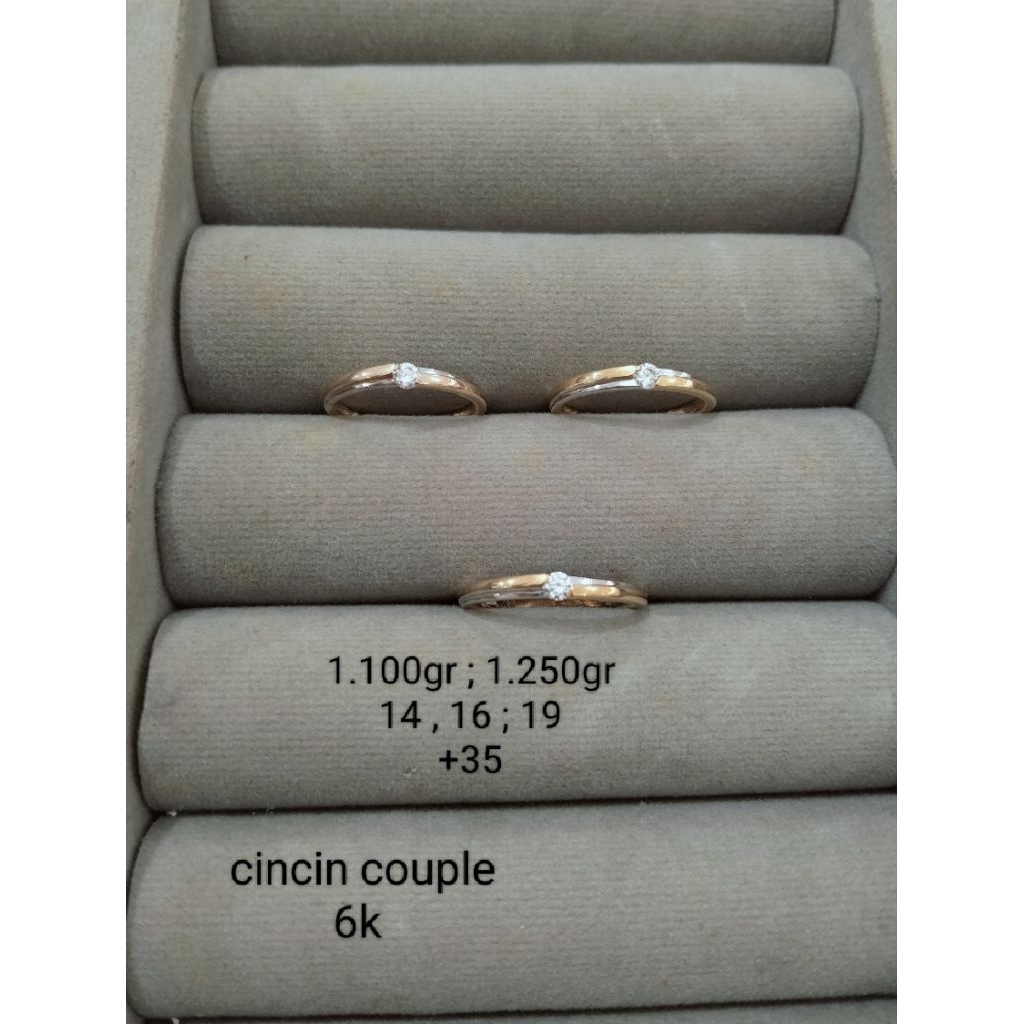 cincin couple emas 6 karat