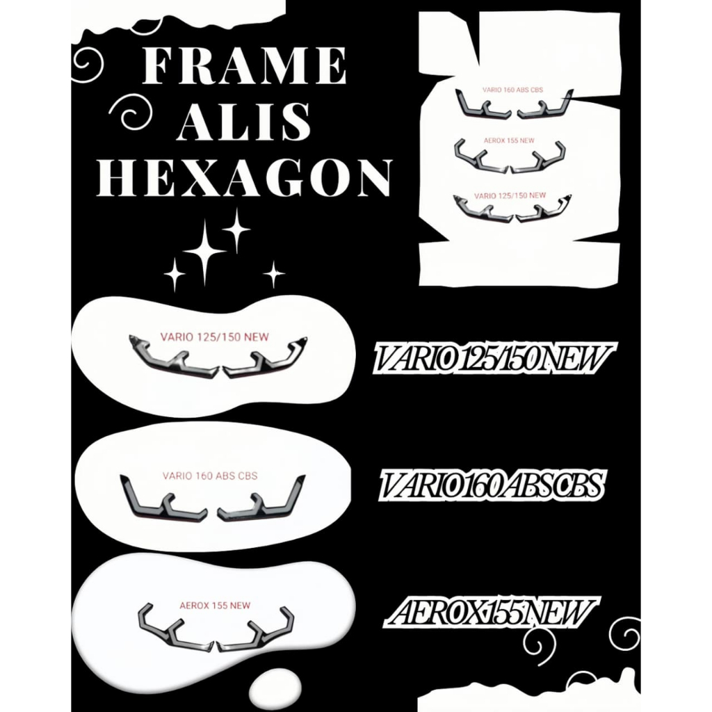Frame Alis Hexagon Style Vario 125 150 New Aerox 155 Vario 160 ABS CBS
