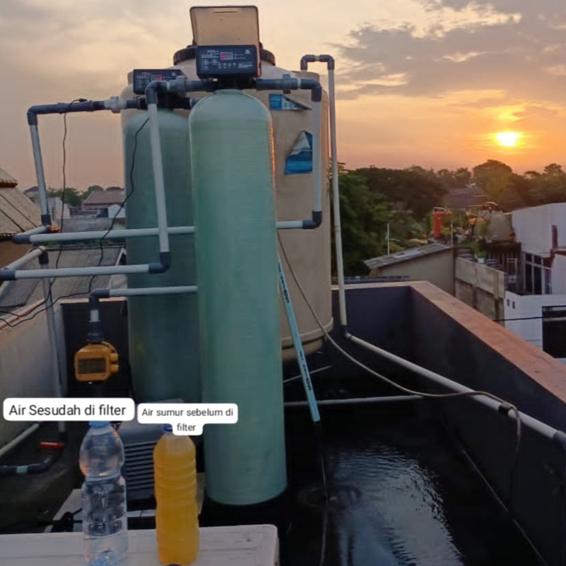 Filter Air Otomatis Backwash - Paket Instalasi Filter Air Automatic Backwash FRP 1054