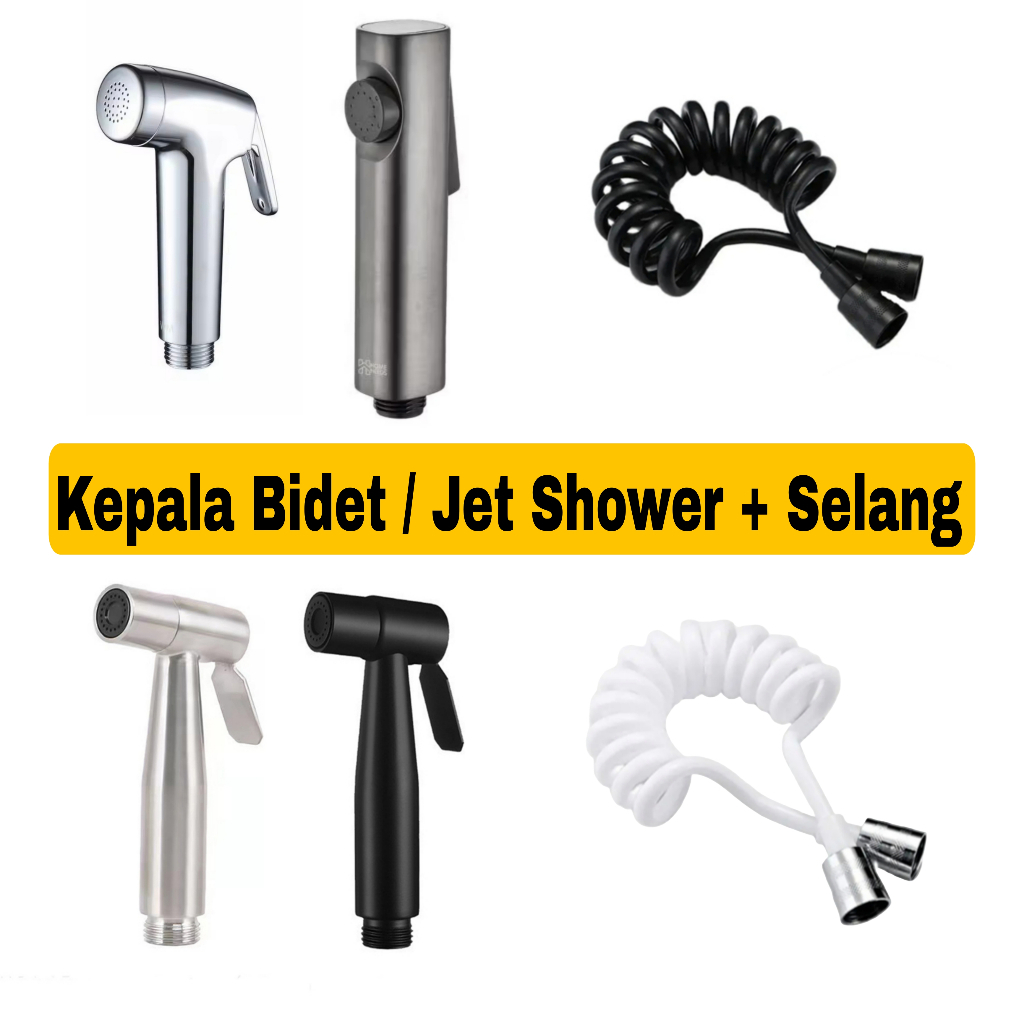 Selang Bidet Flexible Kepala Jet Shower Kepala Selang Bidet Spiral