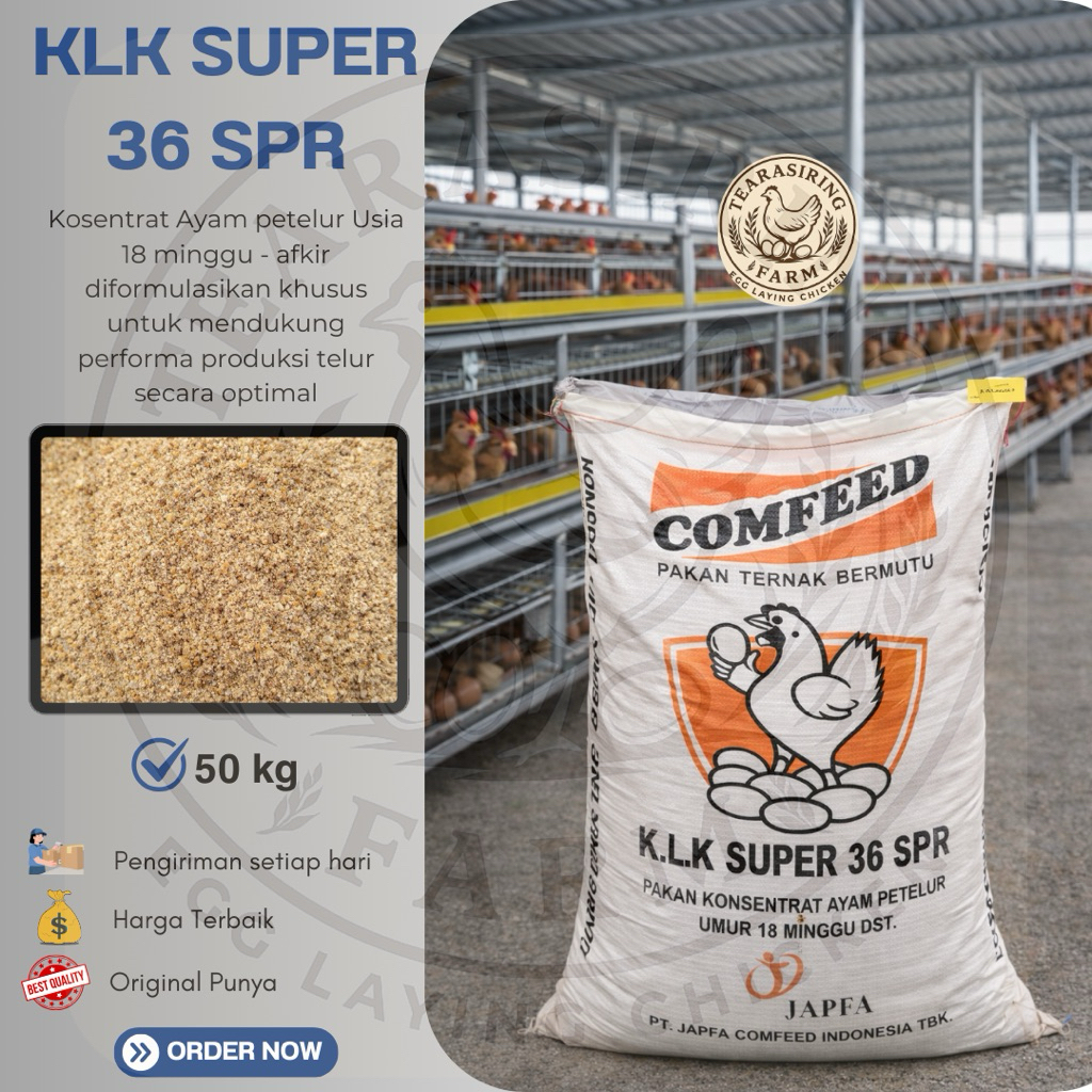 KLK SUPER 36 SPR - Pakan Ayam Petelur Comfeed Konsentrat Umur 18 Minggu ke atas berat  50 Kg