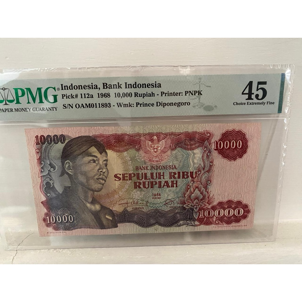 Koleksi Uang Kuno 10000 Sudirman PMG Indonesia, Bank Indonesia, 10,000 Rupiah 1968 - Printer: PNPK
