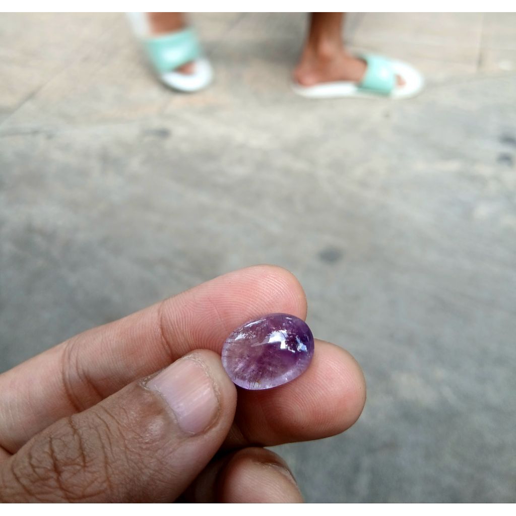 batu kecubung amethyst serat rambut merah