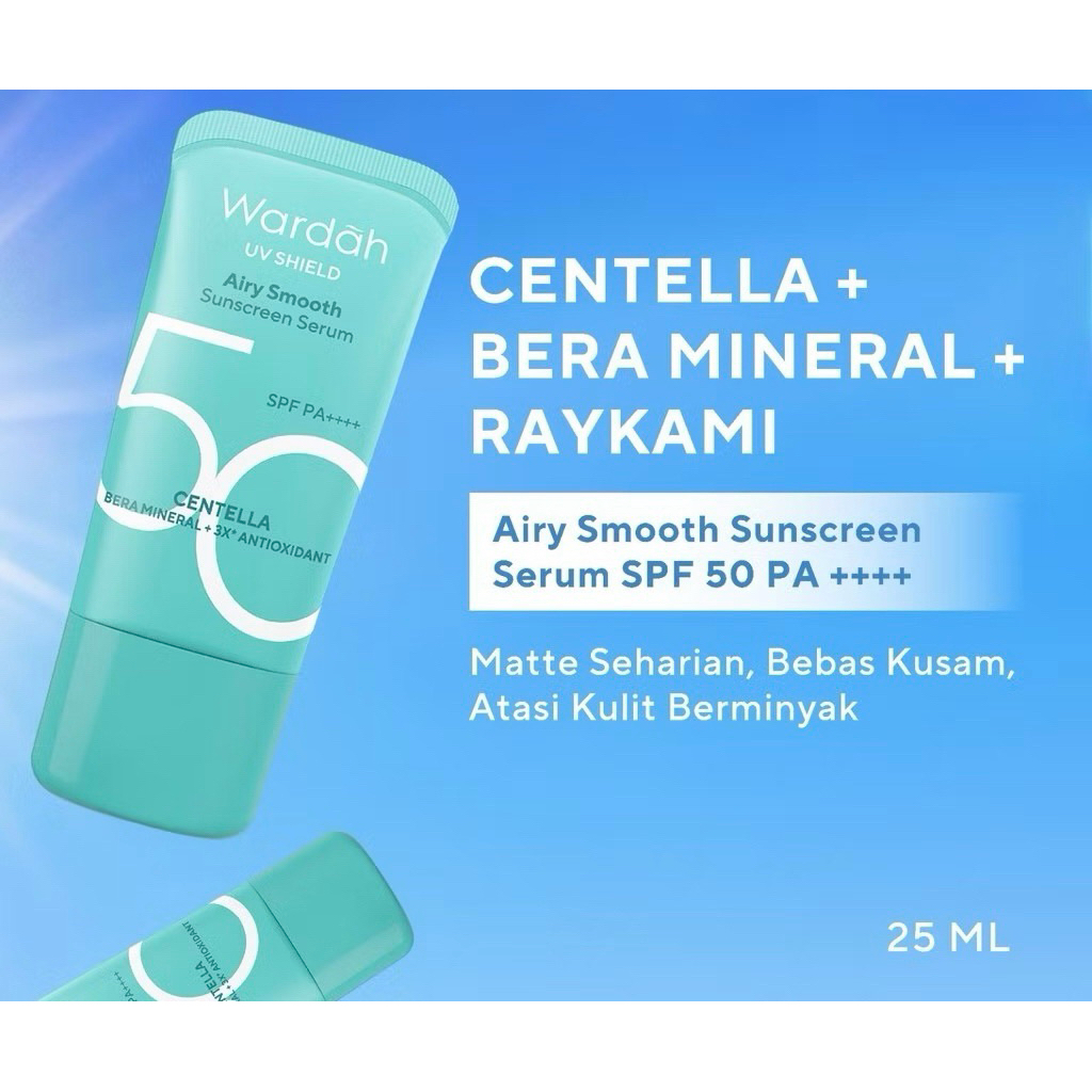 Wardah UV Shield Airy Smooth Sunscreen Serum SPF 50 PA++++ 25ml Single, Twinpack, Triple Pack Sunscr