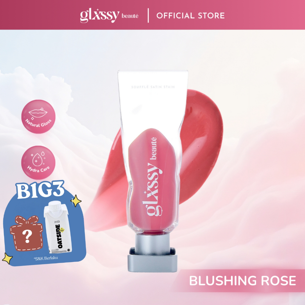 Glxssy Beaute Souffle Satin Stain Blushing Rose - Lip Tint