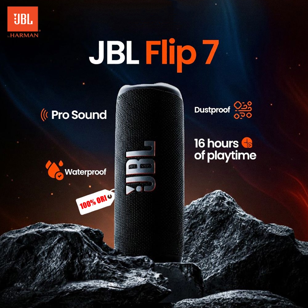 100% Original JBL Flip 7 Waterproof Portable Bluetooth Powerful Sound and Deep Bass IP68 Waterproof 