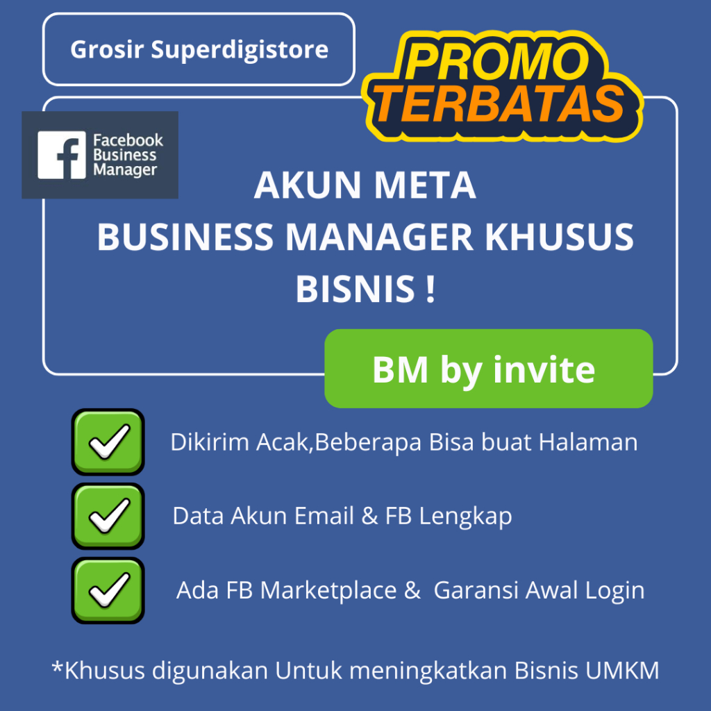 Akun Meta Business Manager Khusus Bisnis ( fbBM ,Siap iklan)