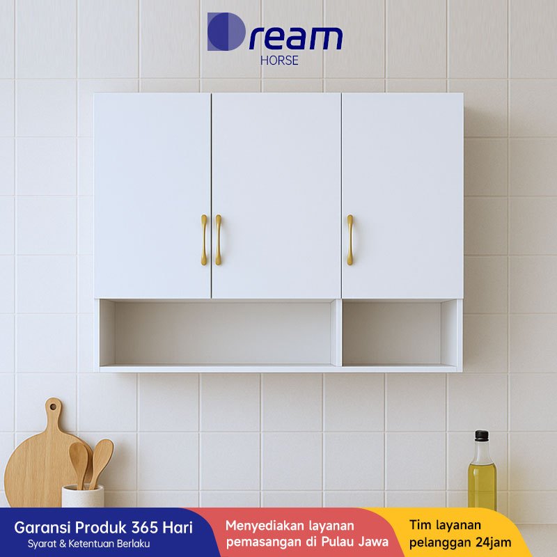 COD Lemari Dinding Dapur/Rak Dapur/Minimalis Lemari Gantung/Lemari Atas 3/4 Pintu/Lemari Dinding