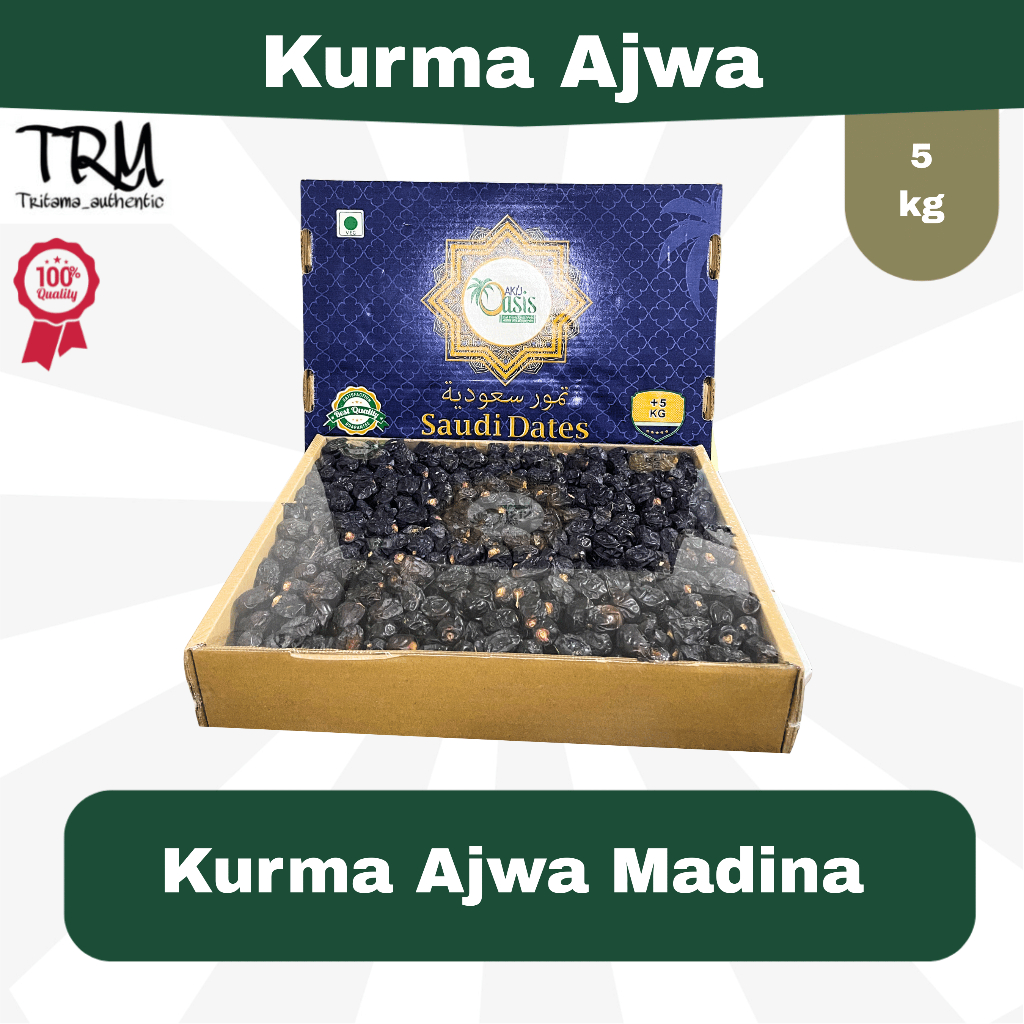 Kurma Ajwa Al Madinah 5kg Premium Manis Sehat Exclusive VIP / Kurma Nabi Azwa