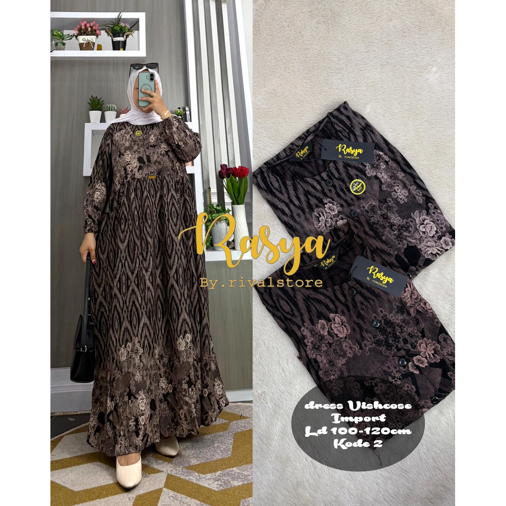 gamis wanita bahan rayon twill