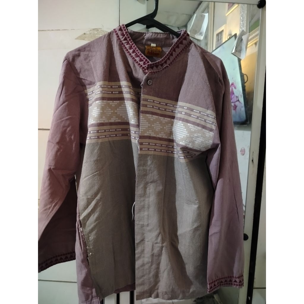 Baju Koko Laki-Laki Lengan Panjang Pink