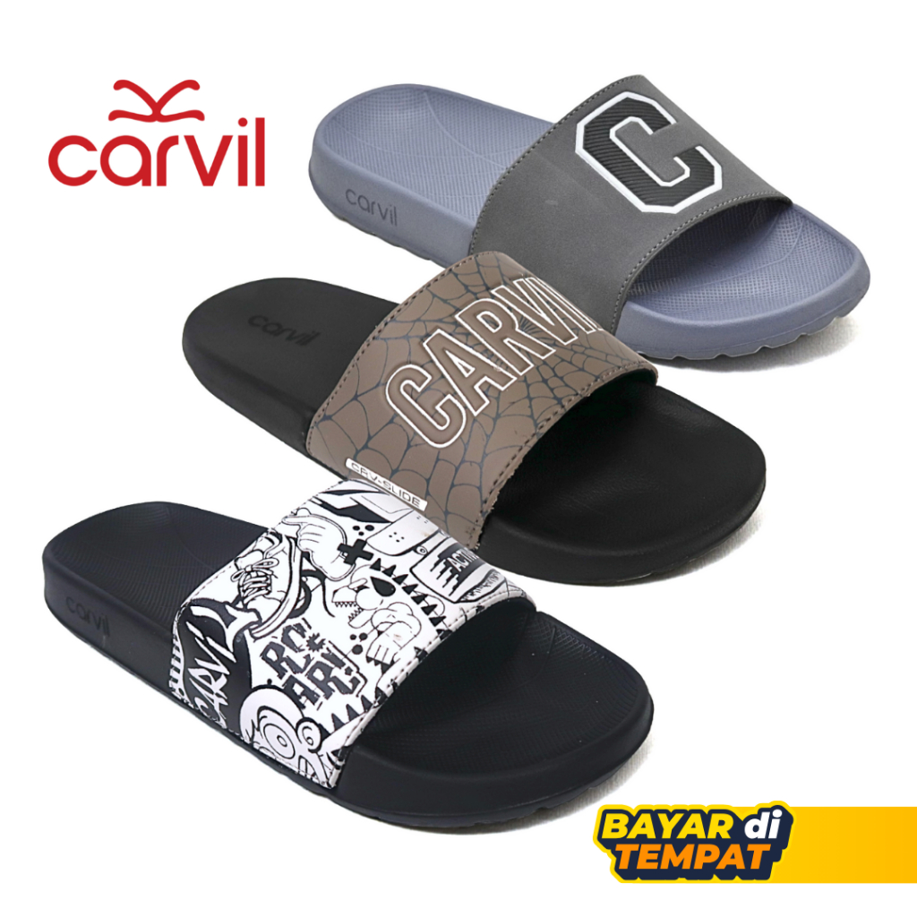 Sandal Slop Slide Anak Tanggung Ringan Anti Licin - Carvil Villareal Aveiro Atletico 33-37