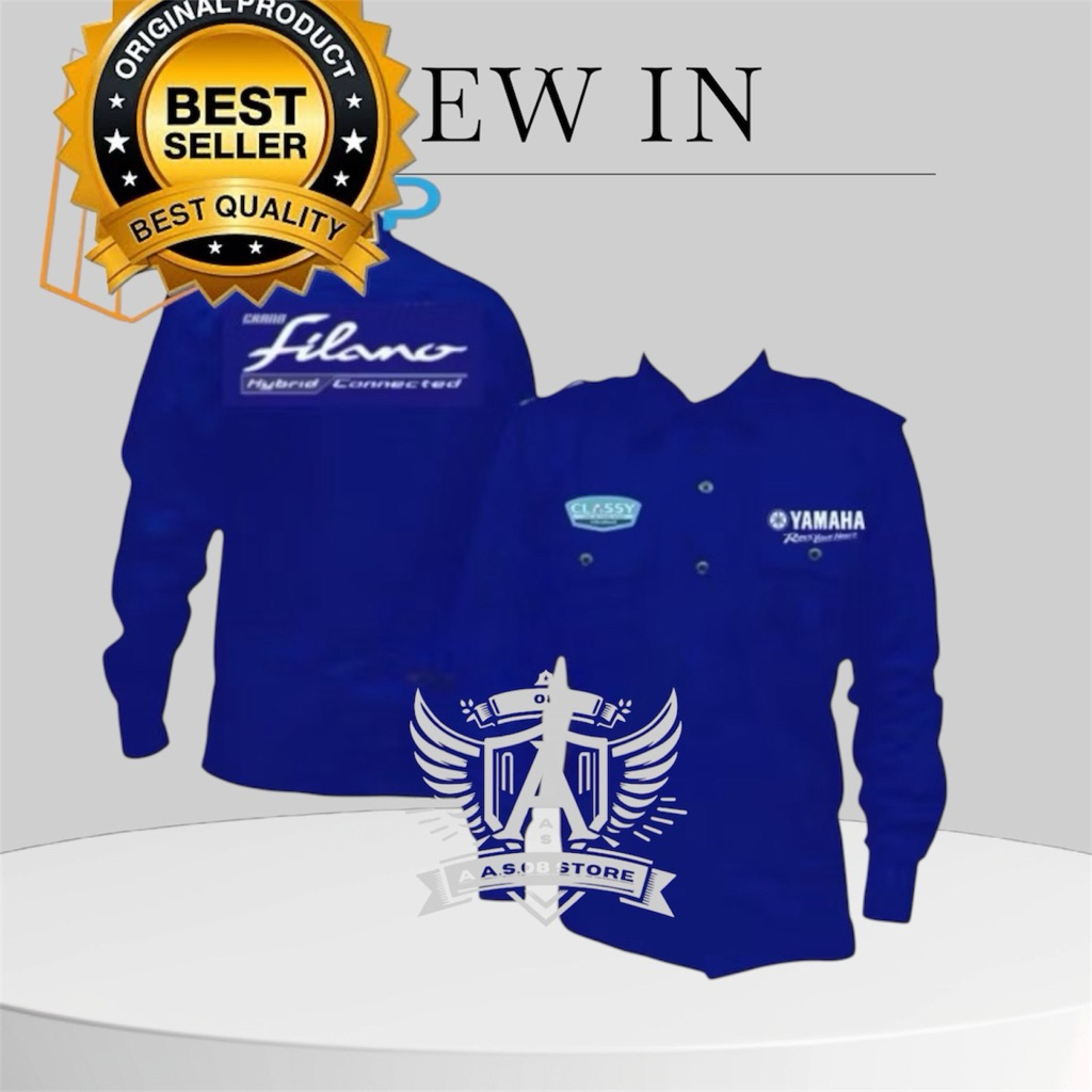 kemeja yamaha filano classy terbaru full bordir baju seragam filano lengan panjang