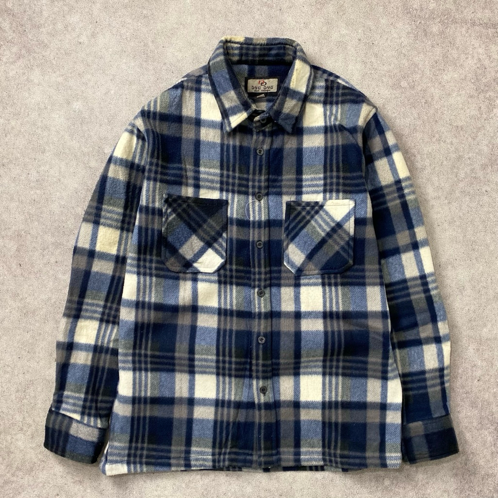DyuDyu Pollar Navy Grey Plaid