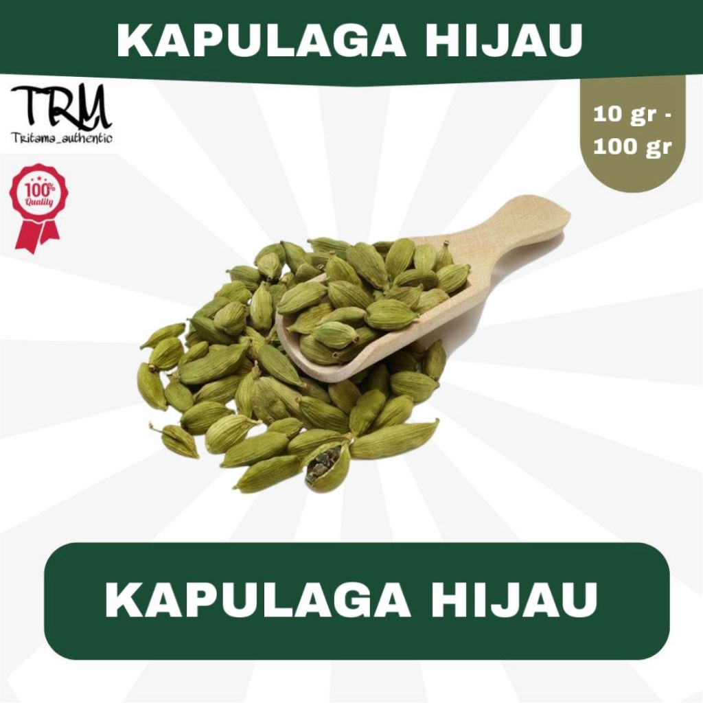 Kapulaga Hijau Gardex  1Kg  - Aroma Harum, Penyedap Masakan, Minuman Kopi Teh